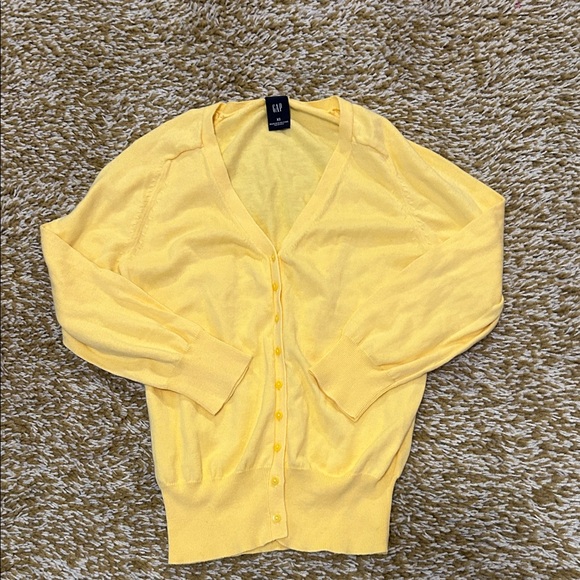 GAP Bright Yellow Cardigan Sweater - Picture 2 of 4